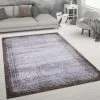 Paco Home Tapis De Salon Poils Ras Effet Usé Abstrait Tapis Vintage Style Moderne 60x100 Cm, Marron