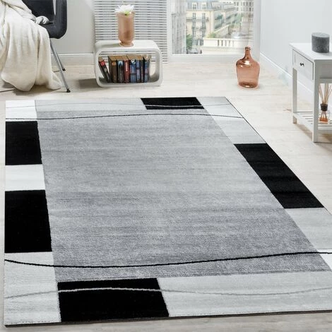 Paco Home Tapis De Créateur Contemporain à Lignes Et Carreaux En Gris Crème Noir 60x100 Cm 1 Paco Home Tapis De Créateur Contemporain à Lignes Et Carreaux En Gris Crème Noir 60x100 Cm