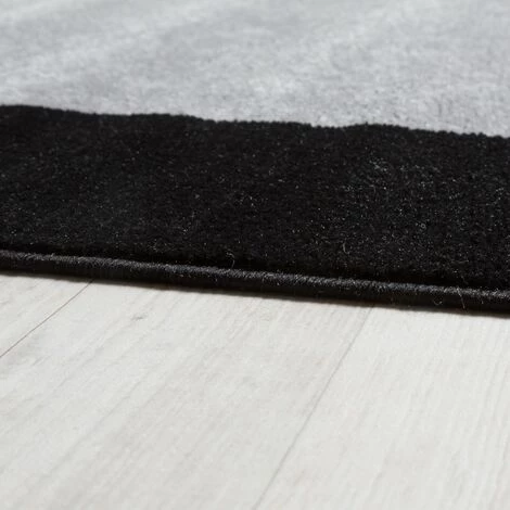 Paco Home Tapis De Créateur Contemporain à Lignes Et Carreaux En Gris Crème Noir 60x100 Cm 2 Paco Home Tapis De Créateur Contemporain à Lignes Et Carreaux En Gris Crème Noir 60x100 Cm – Image 2