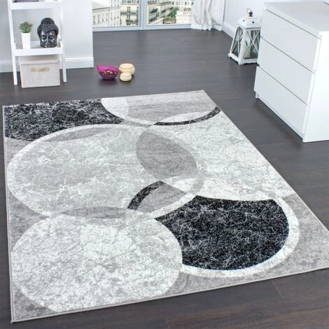 Paco Home Tapis De Créateur Contemporain Avec Cercles Marbré En Gris Noir Crème 60x100 Cm 1 Paco Home Tapis De Créateur Contemporain Avec Cercles Marbré En Gris Noir Crème 60x100 Cm
