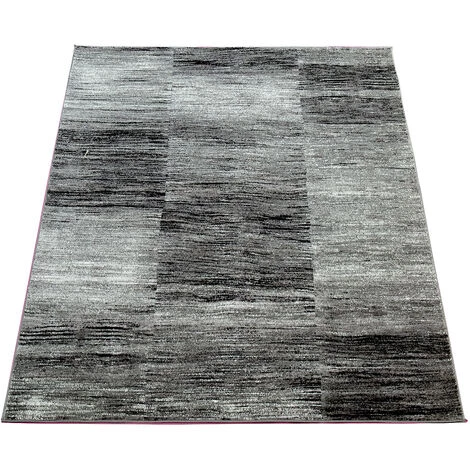 Paco Home Tapis De Créateur Pour Salle De Séjour Modern Motif à Carreaux En Gris Noir 70x250 Cm 2 Paco Home Tapis De Créateur Pour Salle De Séjour Modern Motif à Carreaux En Gris Noir 70x250 Cm – Image 2