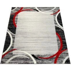 Paco Home Tapis De Salon Moderne Avec Bordure Tapis De Marque Moucheté Gris Noir Rouge 60x100 Cm -Tapis et paillasson Soldes 50625419 5