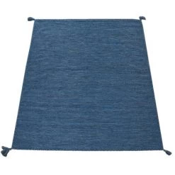 Paco Home Tapis De Créateur Tapis Tissé Kilim Tissé Main 100 % Coton Moderne Chiné Bleu 80x150 Cm -Tapis et paillasson Soldes 50625480 5