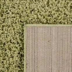 Paco Home Shaggy Tapis Poils Hauts Poils Longs Haute Qualité Haut Densité De Fil Uni Olive Vert Ø 120 Cm Rond -Tapis et paillasson Soldes 50625526 5