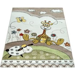Paco Home Tapis Pour Enfants Chambre DEnfant Contours Découpés Bébé Girafe Beige Crème Couleurs Pastel 120x170 Cm -Tapis et paillasson Soldes 50625539 4