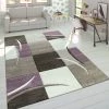 Paco Home Créateur Tapis Moderne Contours Découpés Couleurs Pastel À Carreaux Motif En Beige Lilas 120x170 Cm