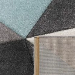 Paco Home Tapis 3D Triangles Pastel Tendance Gris Turquoise 60x110 Cm -Tapis et paillasson Soldes 50625727 4