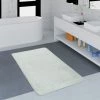 Paco Home Tapis Salle De Bain Moderne Uni Microfibres Moelleux Confortable Blanc 60x100 Cm
