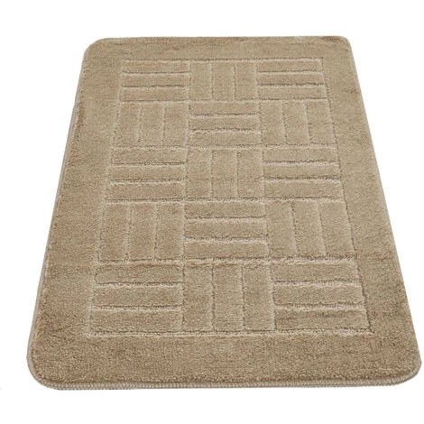 Paco Home Tapis Salle De Bain Moderne Tapis De Bain Motif À Carreaux Uni Beige 50x80 Cm 4 Paco Home Tapis Salle De Bain Moderne Tapis De Bain Motif À Carreaux Uni Beige 50x80 Cm – Image 4