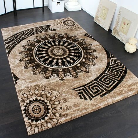 Paco Home Tapis Classique à Motifs Ornements Circulaires Chiné Moucheté Marron Beige Noir 60x100 Cm 1 Paco Home Tapis Classique à Motifs Ornements Circulaires Chiné Moucheté Marron Beige Noir 60x100 Cm