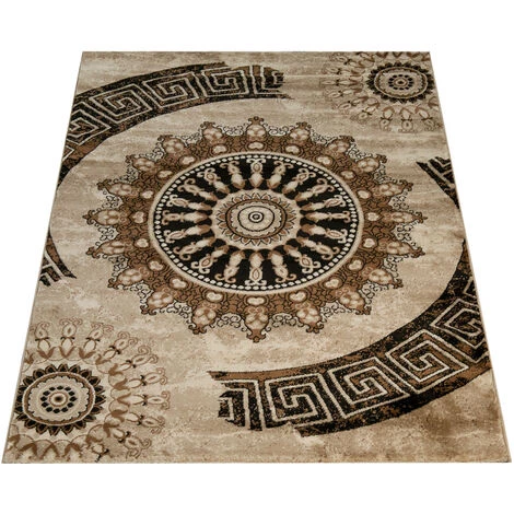 Paco Home Tapis Classique à Motifs Ornements Circulaires Chiné Moucheté Marron Beige Noir 60x100 Cm 2 Paco Home Tapis Classique à Motifs Ornements Circulaires Chiné Moucheté Marron Beige Noir 60x100 Cm – Image 2