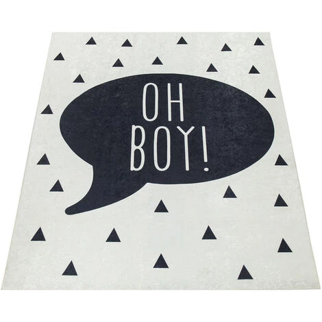 Paco Home Tapis Chambre Enfant Garçons Tapis Bébé Lavable Inscription Tendance Noir Blanc 80x150 Cm 4 Paco Home Tapis Chambre Enfant Garçons Tapis Bébé Lavable Inscription Tendance Noir Blanc 80x150 Cm – Image 4