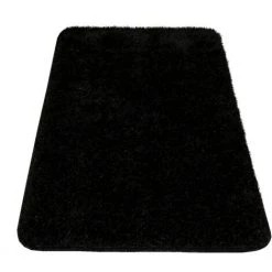 Paco Home Tapis Salle De Bain Moderne Poils Longs Uni Tapis De Bain Antidérapant Noir Ø 80 Cm Rond -Tapis et paillasson Soldes 50625840 4