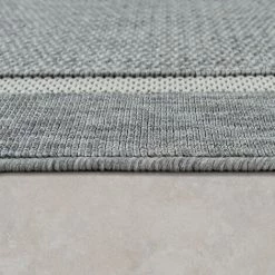 Paco Home Tapis À Poils Ras Intérieur & Extérieur Aspect 3D Bordure Uni Look Naturel En Gris 200x290 Cm -Tapis et paillasson Soldes 50625891 4
