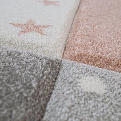 Paco Home Tapis Chambre Enfant Moderne Couleurs Pastel Carreaux Étoile Pois Design En Rose Gris 80x150 Cm 3 Paco Home Tapis Chambre Enfant Moderne Couleurs Pastel Carreaux Étoile Pois Design En Rose Gris 80x150 Cm – Image 3