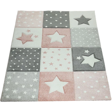 Paco Home Tapis Chambre Enfant Moderne Couleurs Pastel Carreaux Étoile Pois Design En Rose Gris 80x150 Cm 5 Paco Home Tapis Chambre Enfant Moderne Couleurs Pastel Carreaux Étoile Pois Design En Rose Gris 80x150 Cm – Image 5