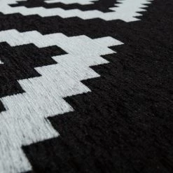 Paco Home Tapis De Salon Moderne Poils Ras Design Scandinave Motif Losanges Noir Blanc 80x150 Cm -Tapis et paillasson Soldes 50625966 3