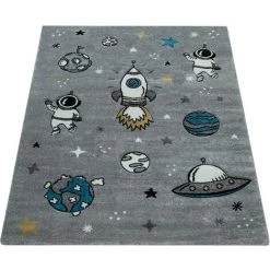 Paco Home Tapis Chambre Enfant Adorable Fusée Espace Terre Astronaute Étoiles Lune En Gris 80x150 Cm 9 Paco Home Tapis Chambre Enfant Adorable Fusée Espace Terre Astronaute Étoiles Lune En Gris 80x150 Cm -Tapis et paillasson Soldes 50625969 5