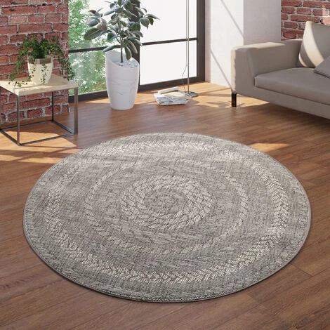 Paco Home Tapis Intérieur Et Extérieur Rond Tissé À Plat Avec Style Sisal Design Scandinave Gris Ø 120 Cm Rond 1 Paco Home Tapis Intérieur Et Extérieur Rond Tissé À Plat Avec Style Sisal Design Scandinave Gris Ø 120 Cm Rond