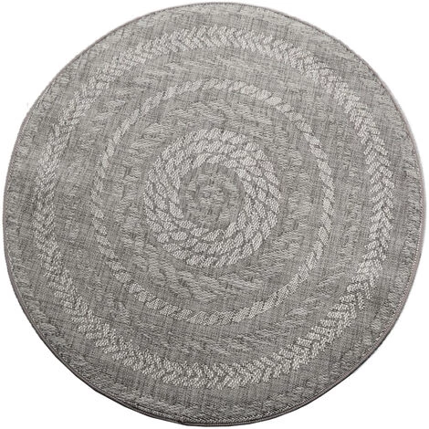 Paco Home Tapis Intérieur Et Extérieur Rond Tissé À Plat Avec Style Sisal Design Scandinave Gris Ø 120 Cm Rond 5 Paco Home Tapis Intérieur Et Extérieur Rond Tissé À Plat Avec Style Sisal Design Scandinave Gris Ø 120 Cm Rond – Image 5