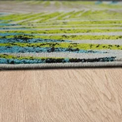 Paco Home Tapis Urbain Jungle Beige Vert Bleu 80x150 Cm -Tapis et paillasson Soldes 50626185 3