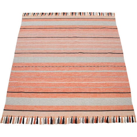 Paco Home Tapis De Salon, Tissage Plat Tissé À La Main Design Ethnique, Rouge Et Abricot 60x110 Cm 5 Paco Home Tapis De Salon, Tissage Plat Tissé À La Main Design Ethnique, Rouge Et Abricot 60x110 Cm – Image 5