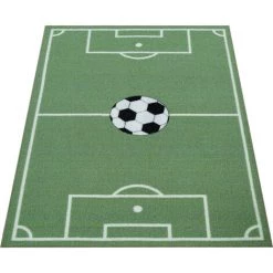Paco Home Tapis Pour Enfants, Tapis De Jeux Chambre D'Enfant Avec Motif Football, Vert 80x150 Cm -Tapis et paillasson Soldes 50626208 5