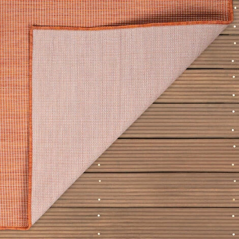 Paco Home Tapis Interieur Exterieur Pour Salon, Balcon, Terrasse, Tisse A Plat Terracotta 80x250 Cm 5 Paco Home Tapis Interieur Exterieur Pour Salon, Balcon, Terrasse, Tisse A Plat Terracotta 80x250 Cm – Image 5