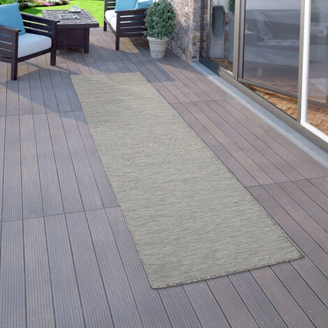 Paco Home Tapis Interieur Exterieur Pour Salon, Balcon, Terrasse, Tisse A Plat Taupe 60x100 Cm 2 Paco Home Tapis Interieur Exterieur Pour Salon, Balcon, Terrasse, Tisse A Plat Taupe 60x100 Cm – Image 2