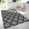 Paco Home Moderne Poils Ras Salon Tapis Design Marocain Chiné Gris Noir 60x110 Cm
