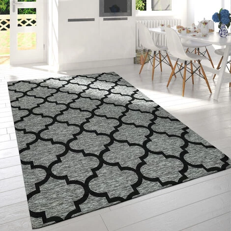 Paco Home Moderne Poils Ras Salon Tapis Design Marocain Chiné Gris Noir 60x110 Cm 1 Paco Home Moderne Poils Ras Salon Tapis Design Marocain Chiné Gris Noir 60x110 Cm