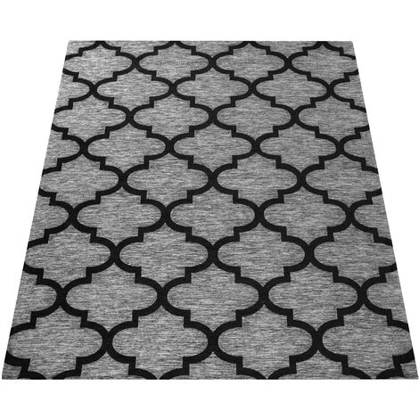 Paco Home Moderne Poils Ras Salon Tapis Design Marocain Chiné Gris Noir 60x110 Cm 2 Paco Home Moderne Poils Ras Salon Tapis Design Marocain Chiné Gris Noir 60x110 Cm – Image 2