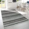 Paco Home Moderne Poils Ras Salon Tapis Rayures Design Chiné En Gris Blanc Anthracite 60x110 Cm