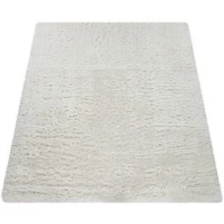Paco Home Tapis Poils Longs Pour Salon Et Chambre, Shaggy Uni Crème Beige 120x160 Cm -Tapis et paillasson Soldes 50626273 5