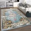 Paco Home Tapis Vintage, Poils Ras Frisés Pour Salon, Design Oriental, Turquoise 120x170 Cm