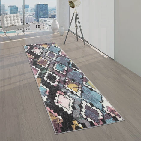 Paco Home Tapis De Créateur Pour Salon, Poils Ras Couleurs Pastel, Aspect Losanges, Coloré 60x100 Cm 2 Paco Home Tapis De Créateur Pour Salon, Poils Ras Couleurs Pastel, Aspect Losanges, Coloré 60x100 Cm – Image 2