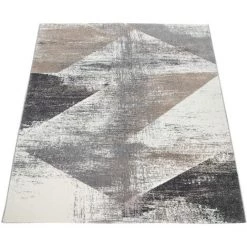 Paco Home Tapis Frisé, Tapis Poils Ras Pour Salon Avec Aspect Usé Gris Beige 200x290 Cm -Tapis et paillasson Soldes 50626340 5