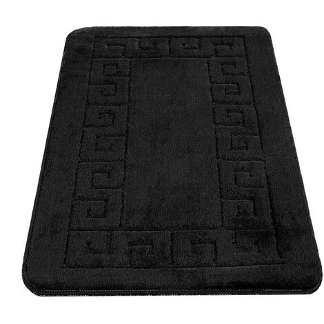 Paco Home Tapis Salle De Bain Moderne Bordure Tapis De Bain Antidérapant Noir 80x150 Cm 4 Paco Home Tapis Salle De Bain Moderne Bordure Tapis De Bain Antidérapant Noir 80x150 Cm – Image 4
