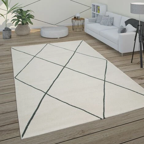 Paco Home Tapis Salon Avec Motif Losanges Scandinave Moderne Poils Ras, Clair Blanc 60x100 Cm 1 Paco Home Tapis Salon Avec Motif Losanges Scandinave Moderne Poils Ras, Clair Blanc 60x100 Cm