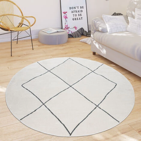 Paco Home Tapis Salon Avec Motif Losanges Scandinave Moderne Poils Ras, Clair Blanc 60x100 Cm 3 Paco Home Tapis Salon Avec Motif Losanges Scandinave Moderne Poils Ras, Clair Blanc 60x100 Cm – Image 3