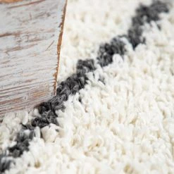 Paco Home Tapis Poils Longs Salon Shaggy Motif Losanges Scandinave, Moderne Crème 80x150 Cm -Tapis et paillasson Soldes 50626508 4