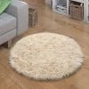 Paco Home Tapis Fausse Fourrure Coussin Cœur Rond Différentes Formes, Crème 30 Cm Rond