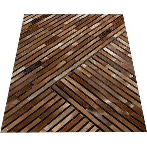 Paco Home Salon Tapis Cuir Laine Moderne Motif Rayures Brun Gris Noir 120x170 Cm 4 Paco Home Salon Tapis Cuir Laine Moderne Motif Rayures Brun Gris Noir 120x170 Cm – Image 4