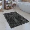 Paco Home Tapis De Bain Moderne Salle De Bain Tapis Shaggy Moelleux Doux Uni Gris 50x80 Cm