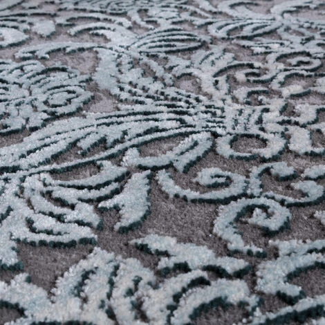 Paco Home Tapis De Créateur Moderne Salon Tapis 3D Motif Baroque En Gris Turquoise Crème 60x110 Cm 3 Paco Home Tapis De Créateur Moderne Salon Tapis 3D Motif Baroque En Gris Turquoise Crème 60x110 Cm – Image 3