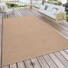 Paco Home Tapis Extérieur Pour Terrasse Et Balcon Tapis Cuisine Monochrome Moderne Beige 60x100 Cm