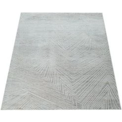 Paco Home Tapis Poils Ras Salon Motif Zig Zag Effet 3D Moderne Gris Blanc 80x150 Cm -Tapis et paillasson Soldes 50626679 4