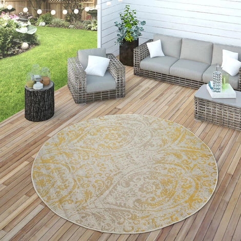 Paco Home Tapis Intérieur Et Extérieur Orient Motif Jaune Crème 80x250 Cm 2 Paco Home Tapis Intérieur Et Extérieur Orient Motif Jaune Crème 80x250 Cm – Image 2