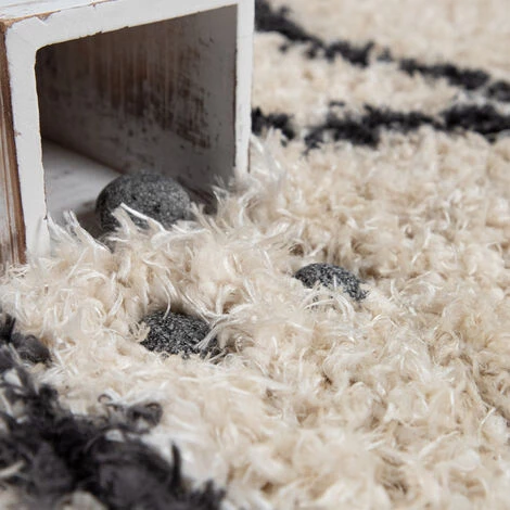 Paco Home Tapis Pour Salon, Tapis Poils Longs Look Scandinave, Losanges, Beige 60x90 Cm 3 Paco Home Tapis Pour Salon, Tapis Poils Longs Look Scandinave, Losanges, Beige 60x90 Cm – Image 3