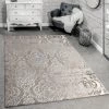 Paco Home Tapis Créateur Moderne Motif Orient 3D Tapis Salon Beige Crème 80x150 Cm